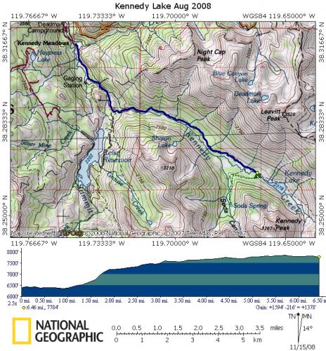 Kennedy Lake Trip Map 2008
