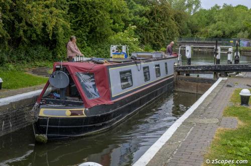 River boat in lock