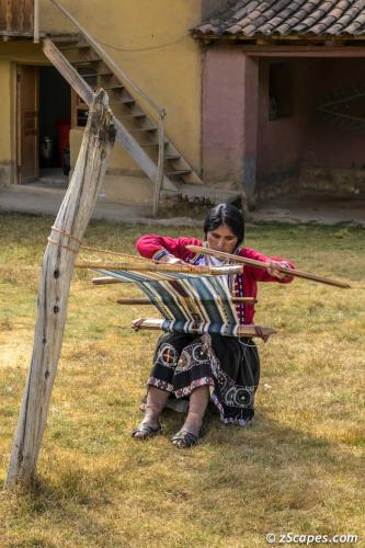 Weaving on a backstrap loom