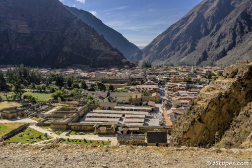 City of Ollantaytambo and valley plain