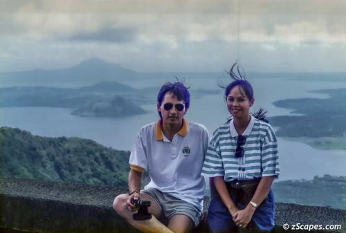 Rich & Tia overlooking Tall volcano